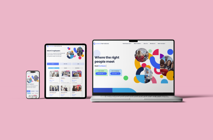 Mockeup image of the Careers International Website I have designed